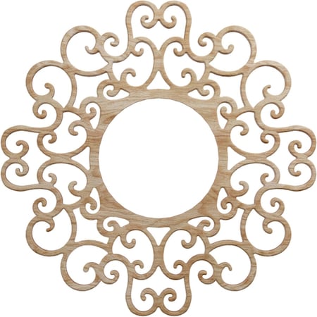 Ekena Millwork Reims Wood Fretwork Pierced Ceiling Medallion, Red Oak, 18"OD x 6 7/8"ID x 1/4"T CMWP18X18X0250RERO